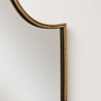 Grande Specchio da Parete Italiano in Ottone a Forma di Scudo nello Stile di Gio Ponti, Anni ’50 - immagine 4