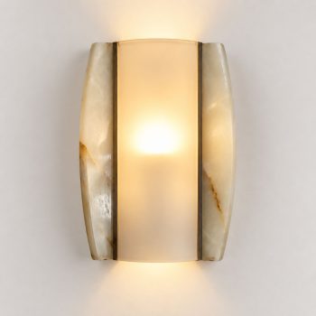 Pair of 1960s Italian Onyx and Opaline Glass Wall Lights - Image 5
