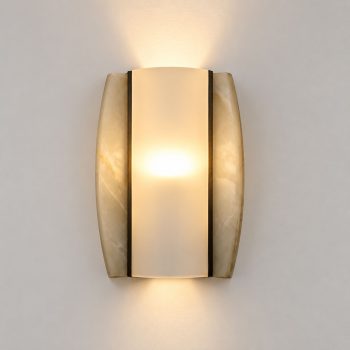 Pair of 1960s Italian Onyx and Opaline Glass Wall Lights - Image 4