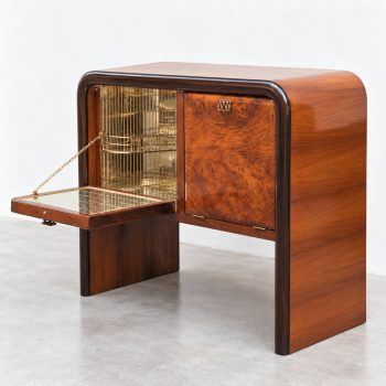 Mobile Bar Art Deco in Noce e Radica nello Stile di Gio Ponti, Anni 40 - immagine 6