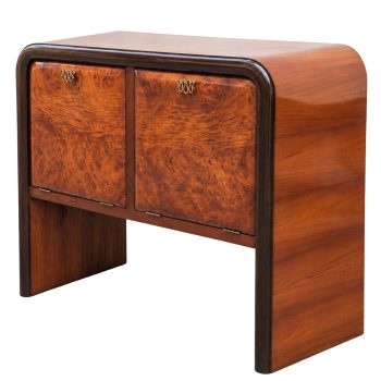 Mobile Bar Art Deco in Noce e Radica nello Stile di Gio Ponti, Anni 40