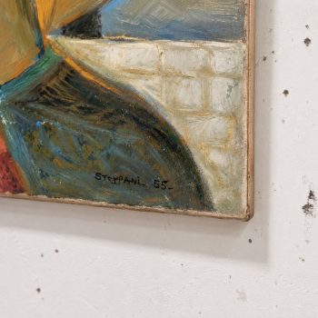 Maurice Stoppani, Couple (Interrogation), Dipinto Figurativo Cubista Francese, 1955 - immagine 7
