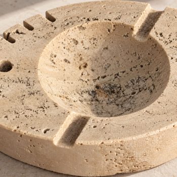 1970s Italian Travertine Marble Fish Ashtray Attributed to Fratelli Mannelli - Image 5
