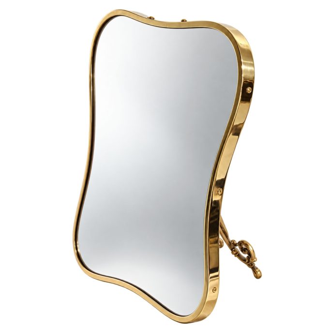 visionidepoca-shield-shaped-brass-table-mirror-by-gio-ponti-italy-1950s-three-quarter-view