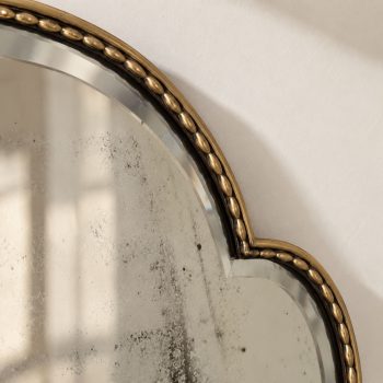 Specchio da Parete Italiano in Ottone a Forma di Scudo Bisellato nello Stile di Gio Ponti, Anni ’50 - immagine 6