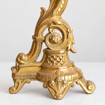 Coppia di Alari in Bronzo Dorato in Stile Luigi Filippo, fine 800 - immagine 9