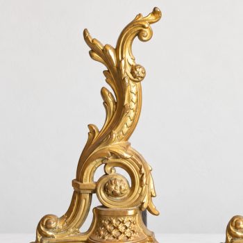 Coppia di Alari in Bronzo Dorato in Stile Luigi Filippo, fine 800 - immagine 8