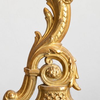Coppia di Alari in Bronzo Dorato in Stile Luigi Filippo, fine 800 - immagine 7