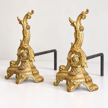 Coppia di Alari in Bronzo Dorato in Stile Luigi Filippo, fine 800 - immagine 4