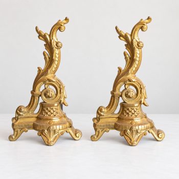 Coppia di Alari in Bronzo Dorato in Stile Luigi Filippo, fine 800 - immagine 5