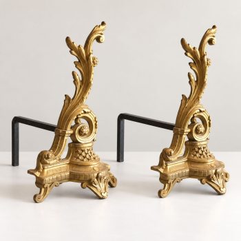 Coppia di Alari in Bronzo Dorato in Stile Luigi Filippo, fine 800 - immagine 3