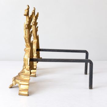 Coppia di Alari in Bronzo Dorato in Stile Luigi Filippo, fine 800 - immagine 2