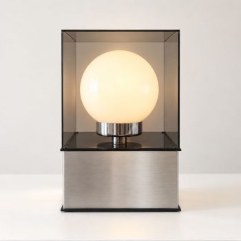 Lampada Space Age in Perspex, Metallo e Vetro Opalino nello Stile di New Lamp, Anni ’70 - immagine 4