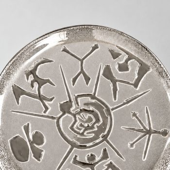 Signed Italian Sculptural Glass Plate by Arnaldo Pomodoro - Image 5
