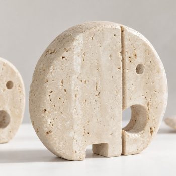 Set di Tre Sculture Elefante in Travertino di Enzo Mari per Fratelli Mannelli, Italia, Anni ’70 - immagine 7